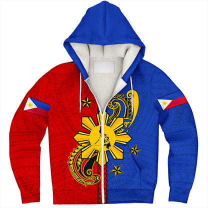 Philippines Filipinos Sherpa Hoodie Sun Star Polynesia Half Concept