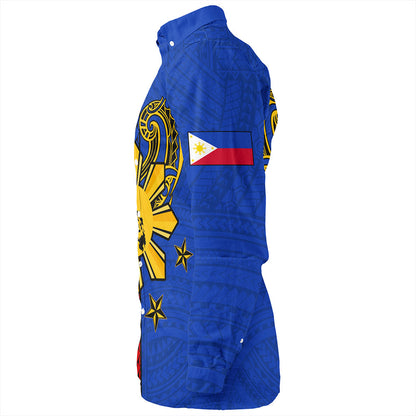 Philippines Filipinos Long Sleeve Shirt Sun Star Polynesian Half Concept