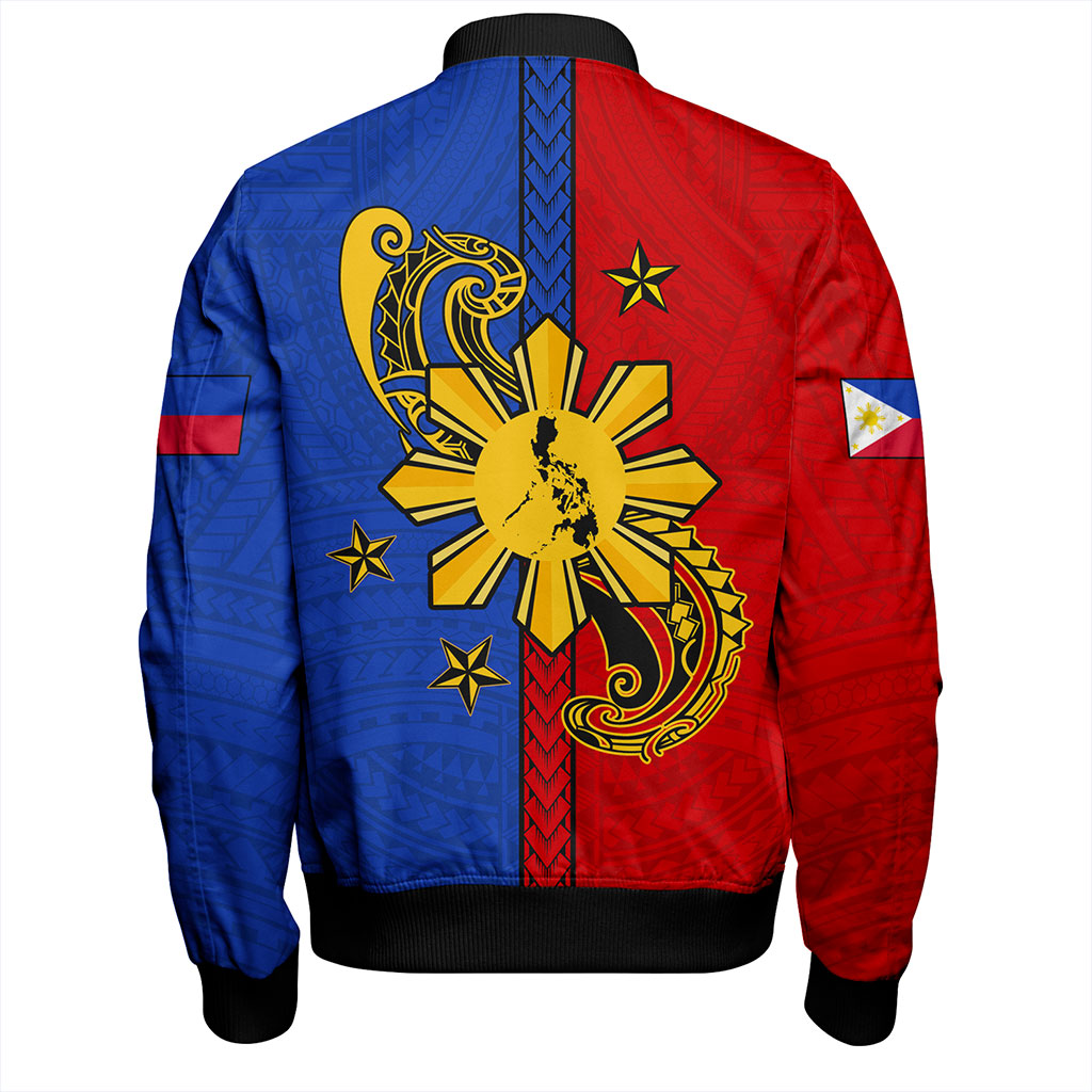 Philippines Filipinos Bomber Jacket Sun Star Polynesian Half Concept