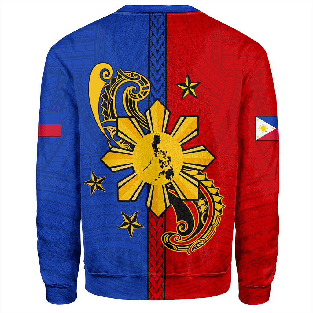 Philippines Filipinos Sweatshirt Sun Star Polynesian Half Concept