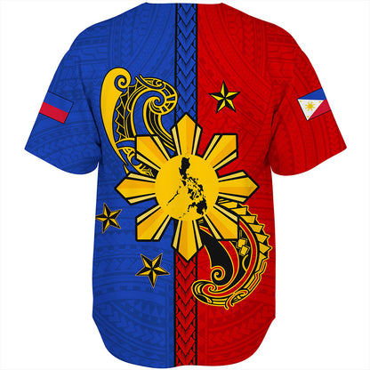 Philippines Filipinos Baseball Shirt Sun Star Polyneisan Half Concept