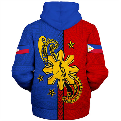 Philippines Filipinos Sherpa Hoodie Sun Star Polynesia Half Concept