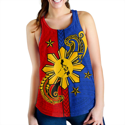 Philippines Filipinos Women Tank Sun Star Polynesia Half Concept