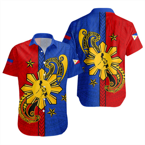 Philippines Filipinos Short Sleeve Shirt Sun Star Polynesian Half Concept