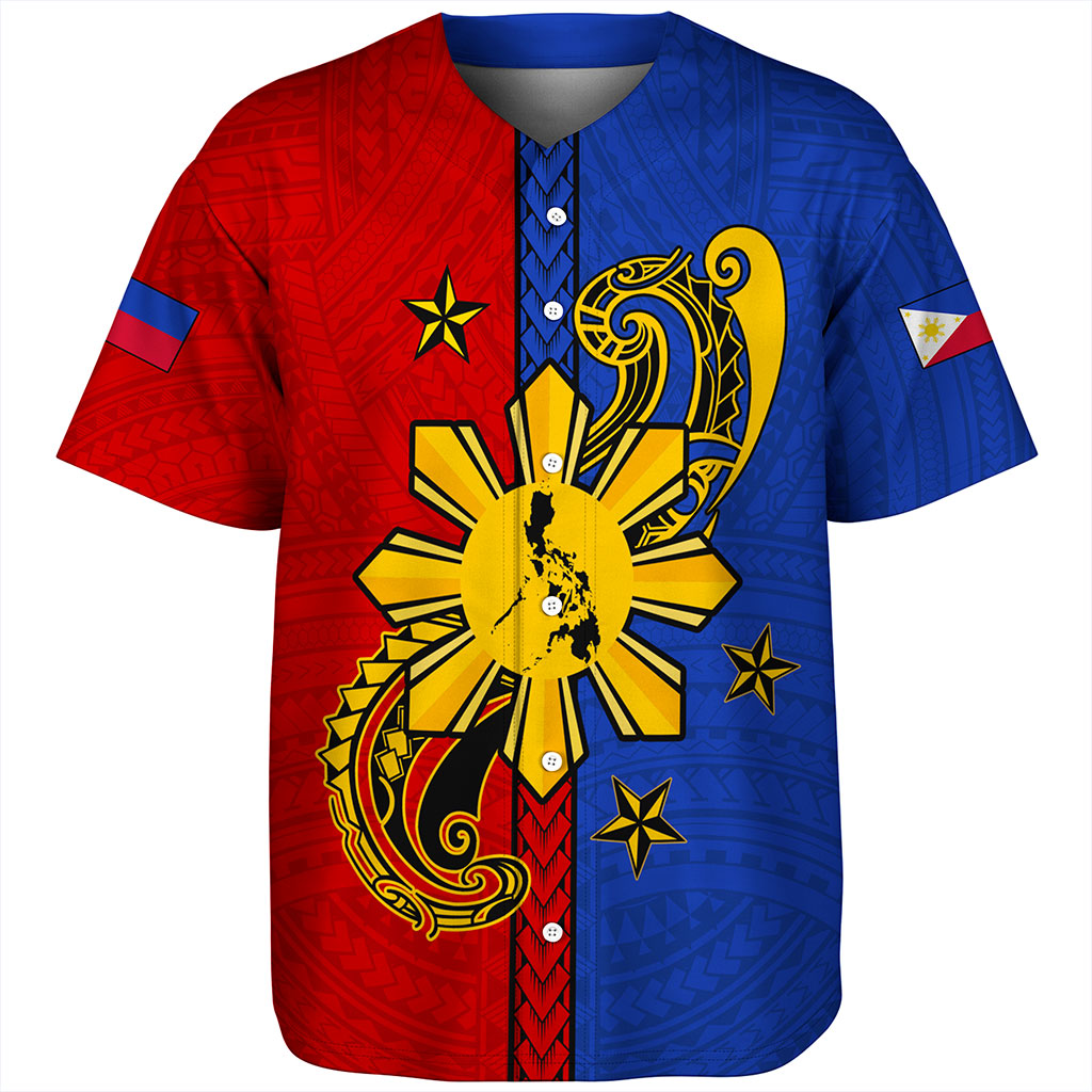 Philippines Filipinos Baseball Shirt Sun Star Polyneisan Half Concept