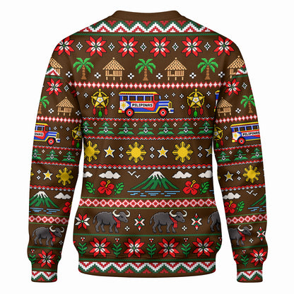 Philippines Filipinos Sweatshirt Maligayang Pasko Pattern Style