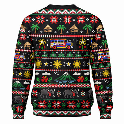 Philippines Filipinos Sweatshirt Maligayang Pasko Pattern Style