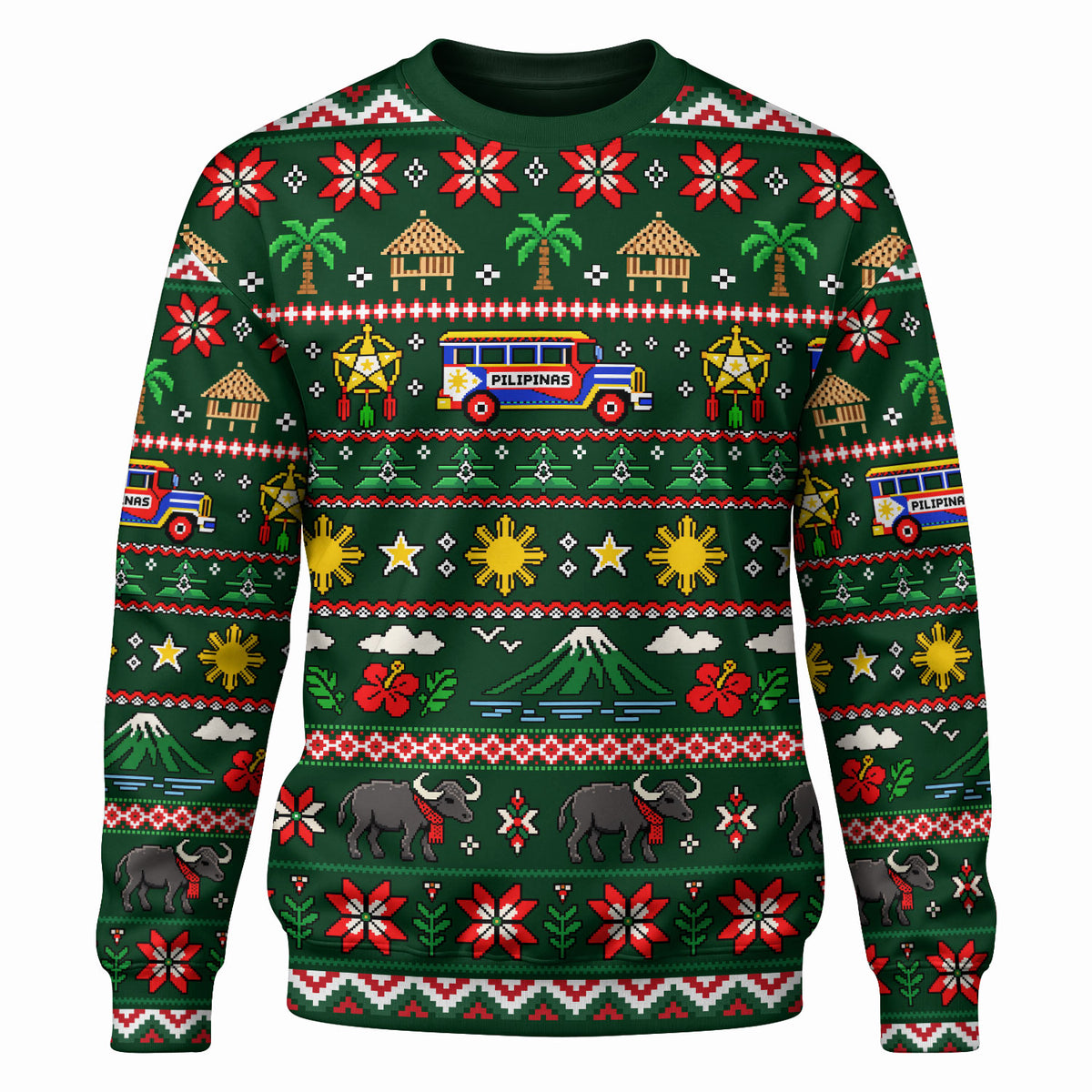 Philippines Filipinos Sweatshirt Maligayang Pasko Pattern Style