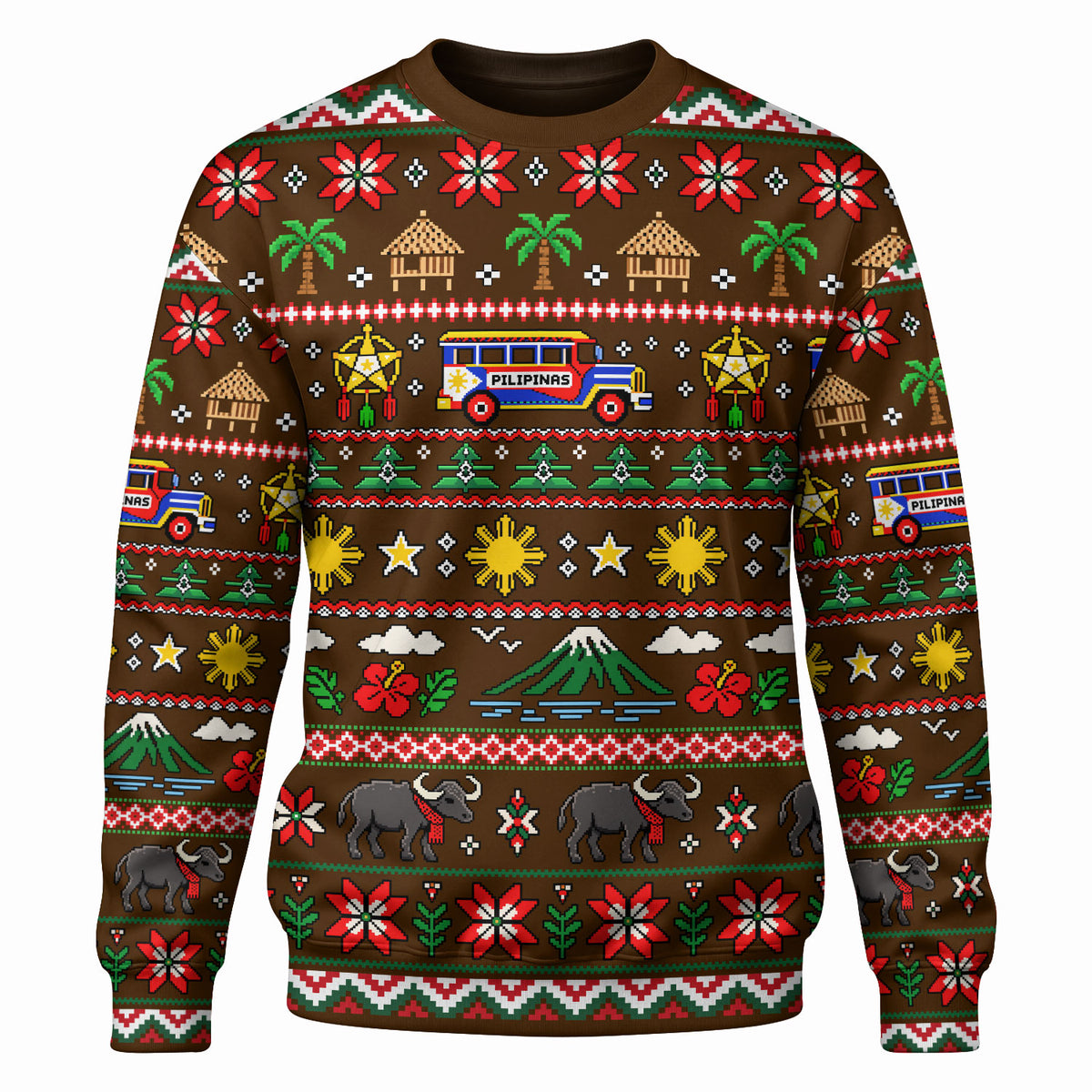 Philippines Filipinos Sweatshirt Maligayang Pasko Pattern Style