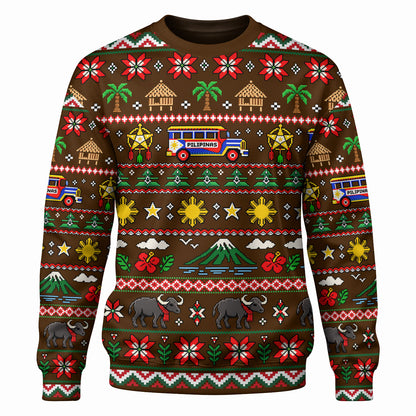 Philippines Filipinos Sweatshirt Maligayang Pasko Pattern Style