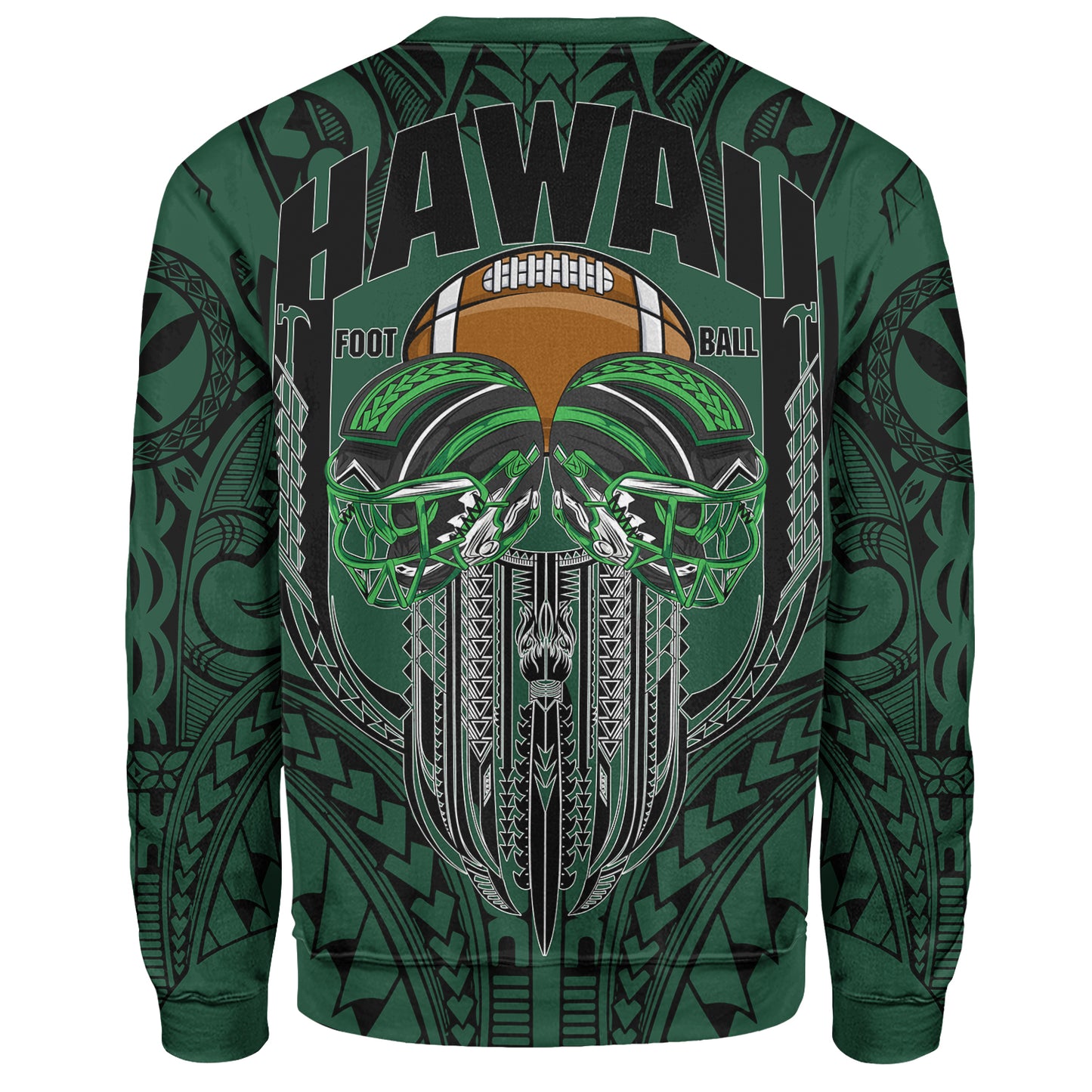Hawaii Sweatshirt Map Kanaka Football Style