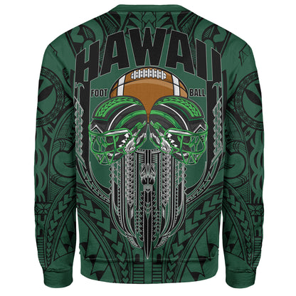 Hawaii Sweatshirt Map Kanaka Football Style