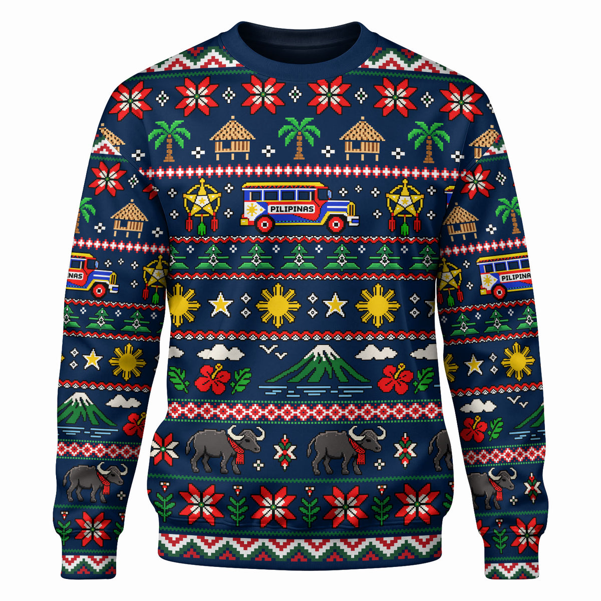 Philippines Filipinos Sweatshirt Maligayang Pasko Pattern Style