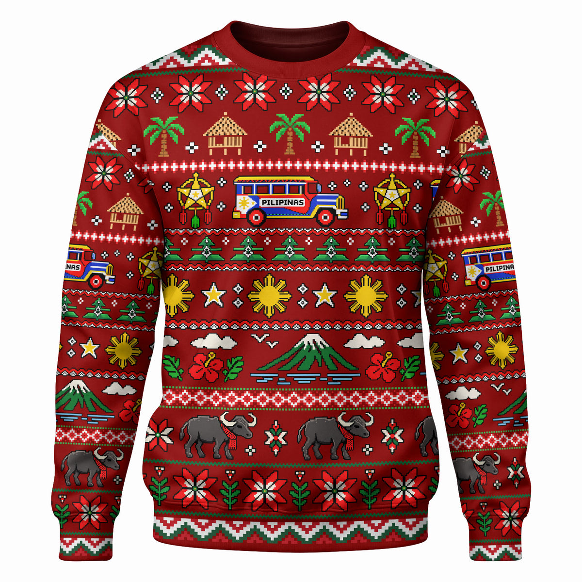 Philippines Filipinos Sweatshirt Maligayang Pasko Pattern Style