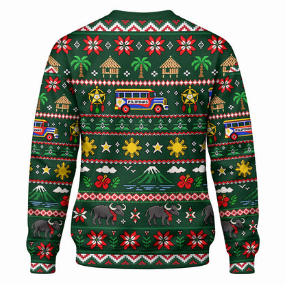 Philippines Filipinos Sweatshirt Maligayang Pasko Pattern Style