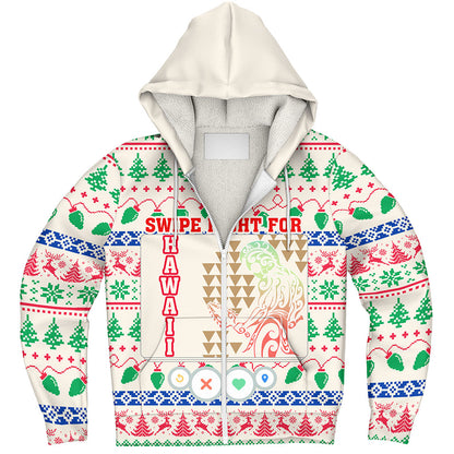 Hawaii Sherpa Hoodie Swipe Right For Hawaii Christmas
