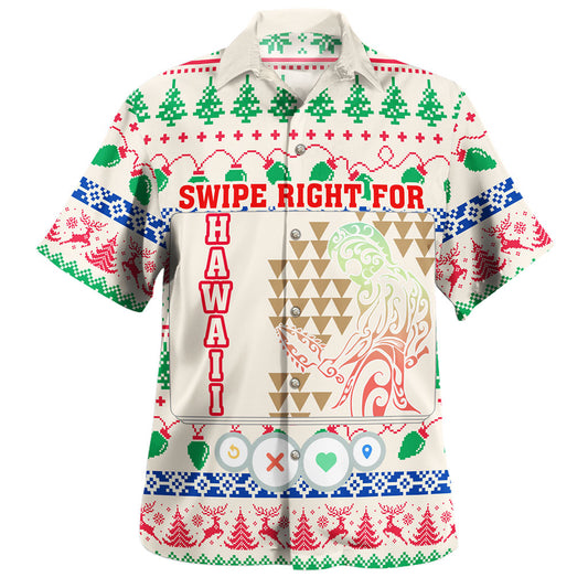 Hawaii Hawaiian Shirt Swipe Right For Hawaii Christmas