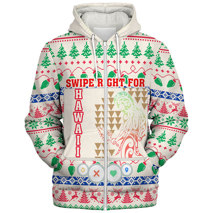 Hawaii Sherpa Hoodie Swipe Right For Hawaii Christmas