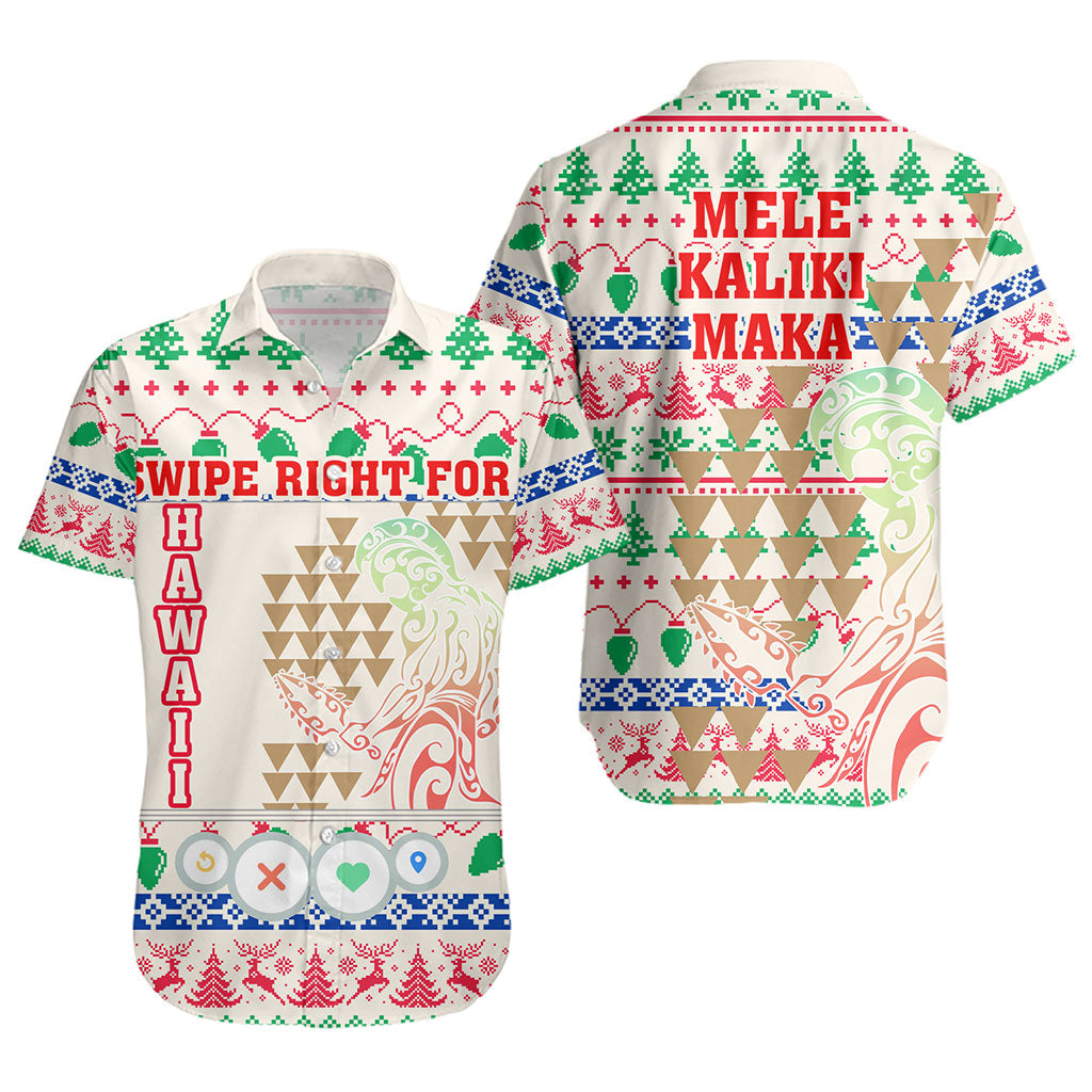Hawaii Short Sleeve Shirt Swipe Right For Hawaii Christmas