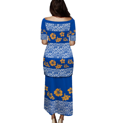 Samoa Puletasi Tapa Flower Fabric Print