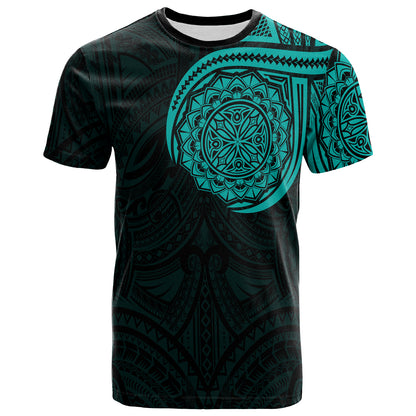 Polynesian T-Shirt - Polynesian Flowers Tattoo Style