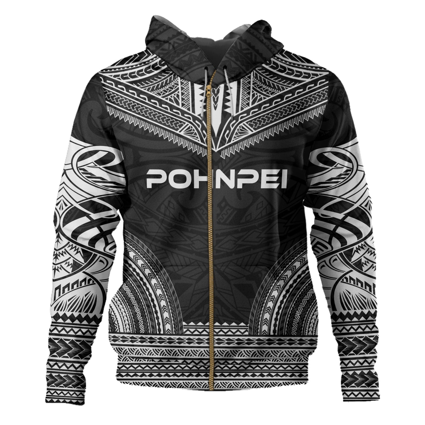 Pohnpei Polynesian Chief Hoodie - Black Version