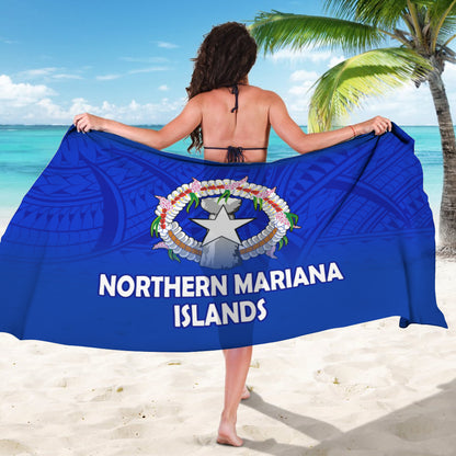 Northern Mariana Islands Flag Color With Traditional Patterns Sarong