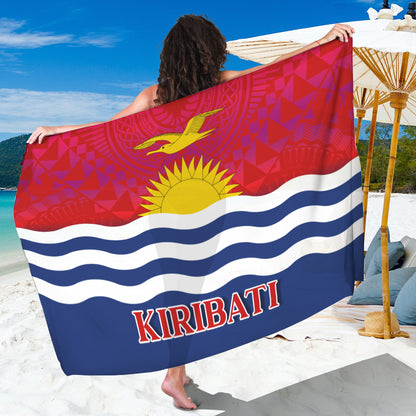 Kiribati Flag Color With Traditional Patterns Sarong
