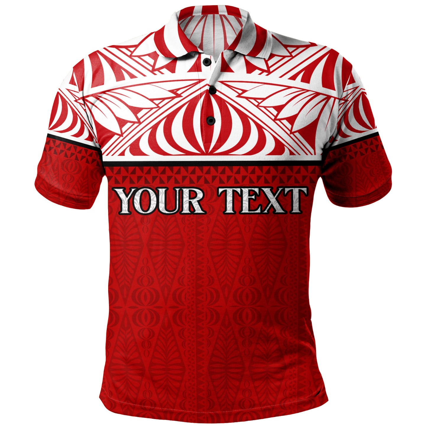 Tonga Custom Personalised Polo Shirt Coat Of Arms Ngatu Patterns Design