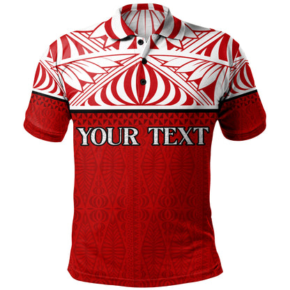 Tonga Custom Personalised Polo Shirt Coat Of Arms Ngatu Patterns Design