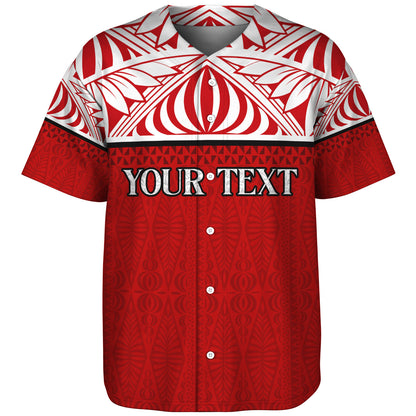 Tonga Custom Personalised Baseball Shirt Coat Of Arms Ngatu Patterns Design