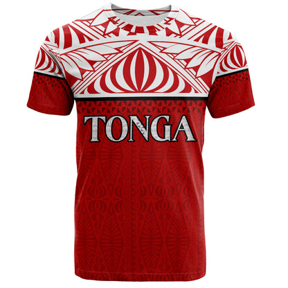 Tonga Custom Personalised T-Shirt Coat Of Arms Ngatu Patterns Design
