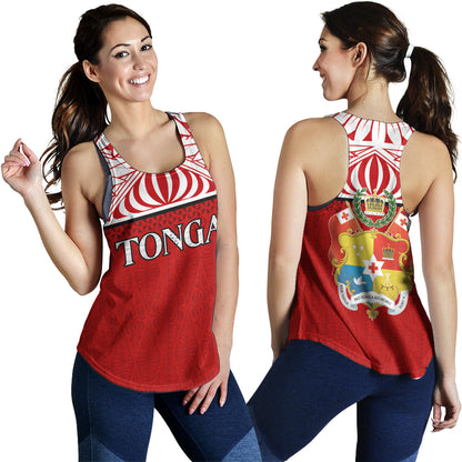 Tonga Custom Personalised Women Tank Coat Of Arms Ngatu Patterns Design