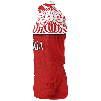 Tonga Custom Personalised Long Sleeve Shirt Coat Of Arms Ngatu Patterns Design