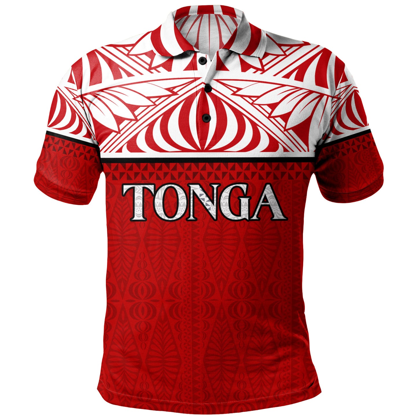 Tonga Custom Personalised Polo Shirt Coat Of Arms Ngatu Patterns Design