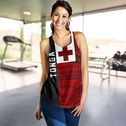 Tonga Women Tank Flag Ngatu Pattern Style