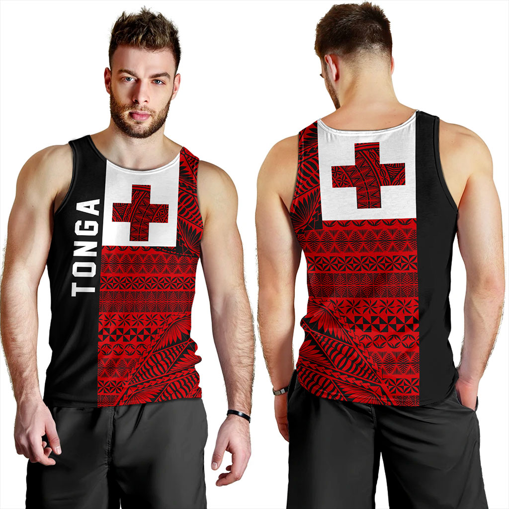 Tonga Tank Top Flag Ngatu Pattern Style
