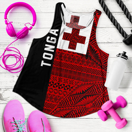 Tonga Women Tank Flag Ngatu Pattern Style