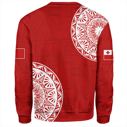 Tonga Sweatshirt Kingdom of Tonga Ngatu Pattern Circle