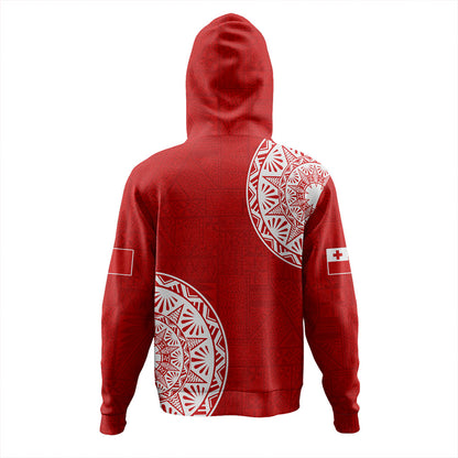 Tonga Hoodie Kingdom of Tonga Ngatu Pattern Circle