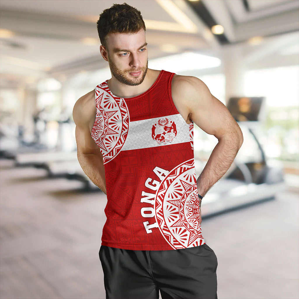 Tonga Tank Top Kingdom of Tonga Ngatu Pattern Circle