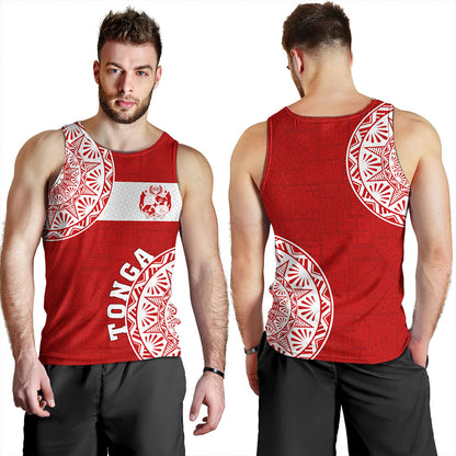 Tonga Tank Top Kingdom of Tonga Ngatu Pattern Circle
