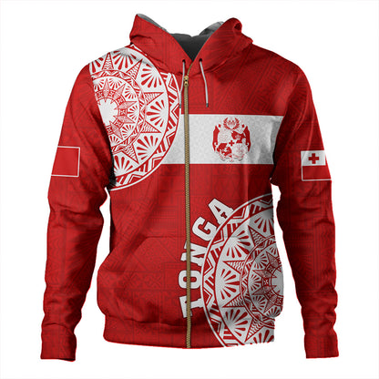 Tonga Hoodie Kingdom of Tonga Ngatu Pattern Circle