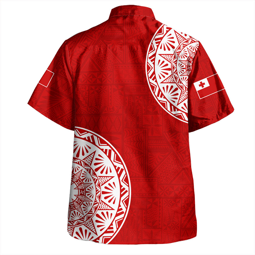 Tonga Hawaiian Shirt Kingdom of Tonga Ngatu Pattern Circle