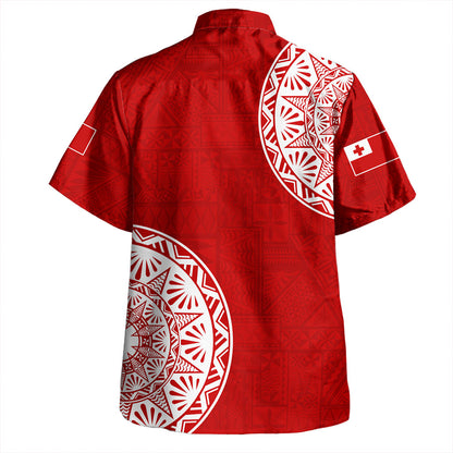 Tonga Hawaiian Shirt Kingdom of Tonga Ngatu Pattern Circle