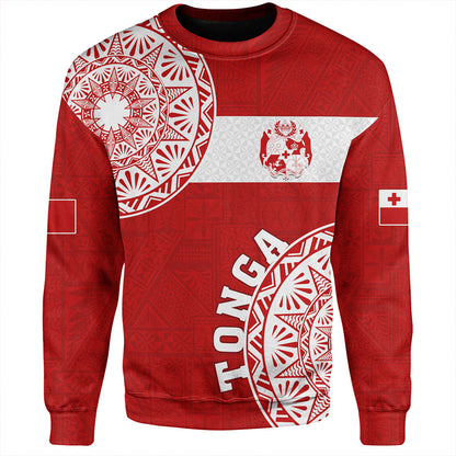 Tonga Sweatshirt Kingdom of Tonga Ngatu Pattern Circle