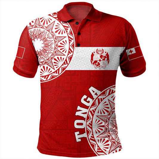 Tonga Polo Shirt Kingdom of Tonga Ngatu Pattern Circle