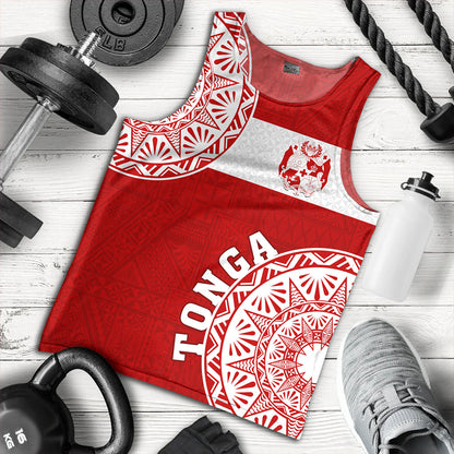 Tonga Tank Top Kingdom of Tonga Ngatu Pattern Circle