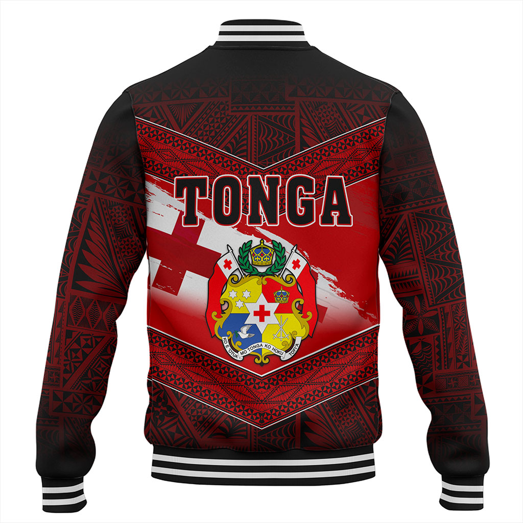 Tonga Baseball Jacket Tapa Ngatu Nesian Island Matching Flag Grunge