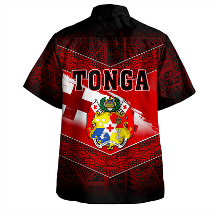 Tonga Hawaiian Shirt Tapa Ngatu Nesian Island Matching Flag Grunge